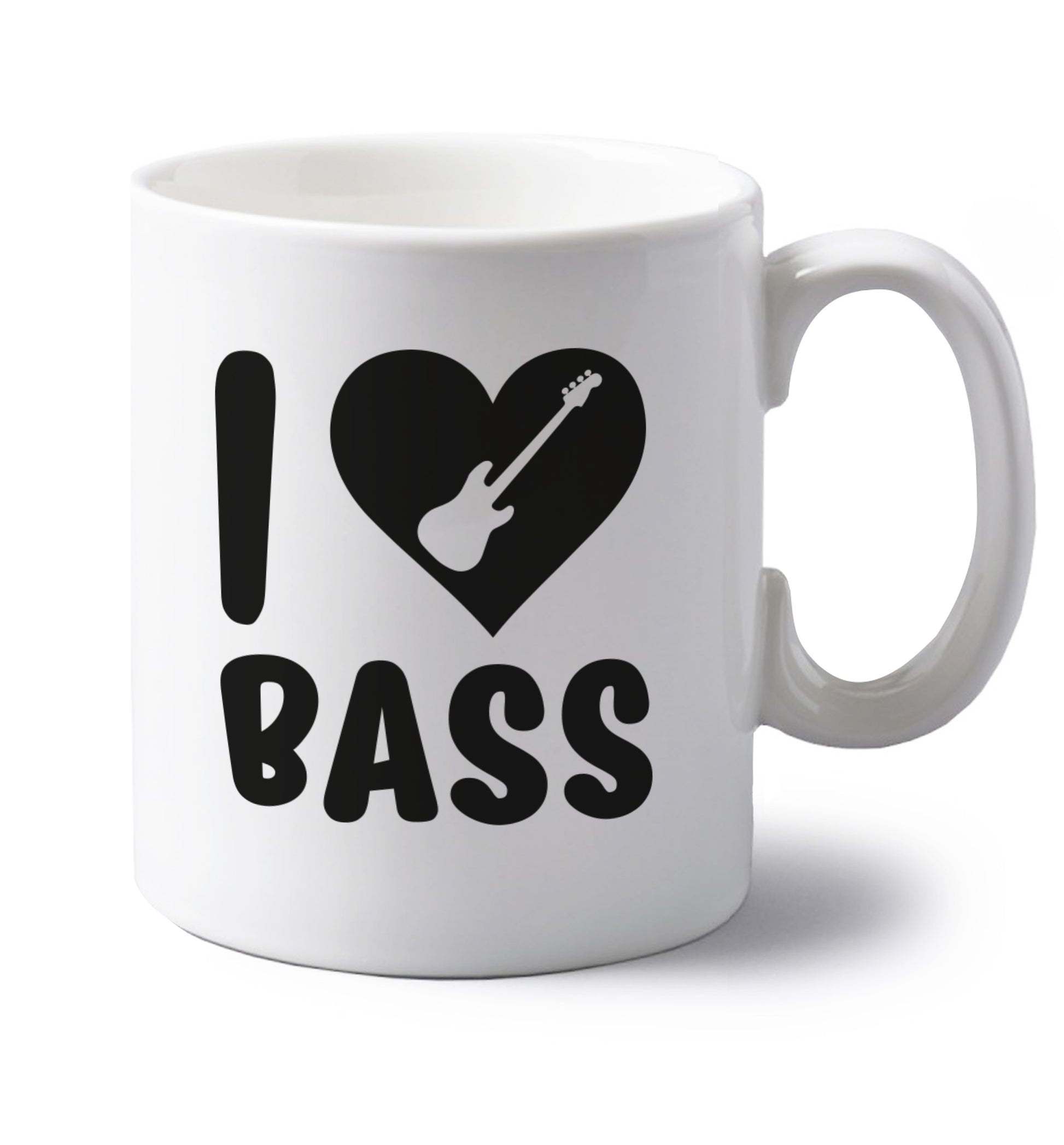 I love bass left handed white ceramic mug 