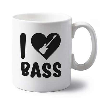 I love bass left handed white ceramic mug 