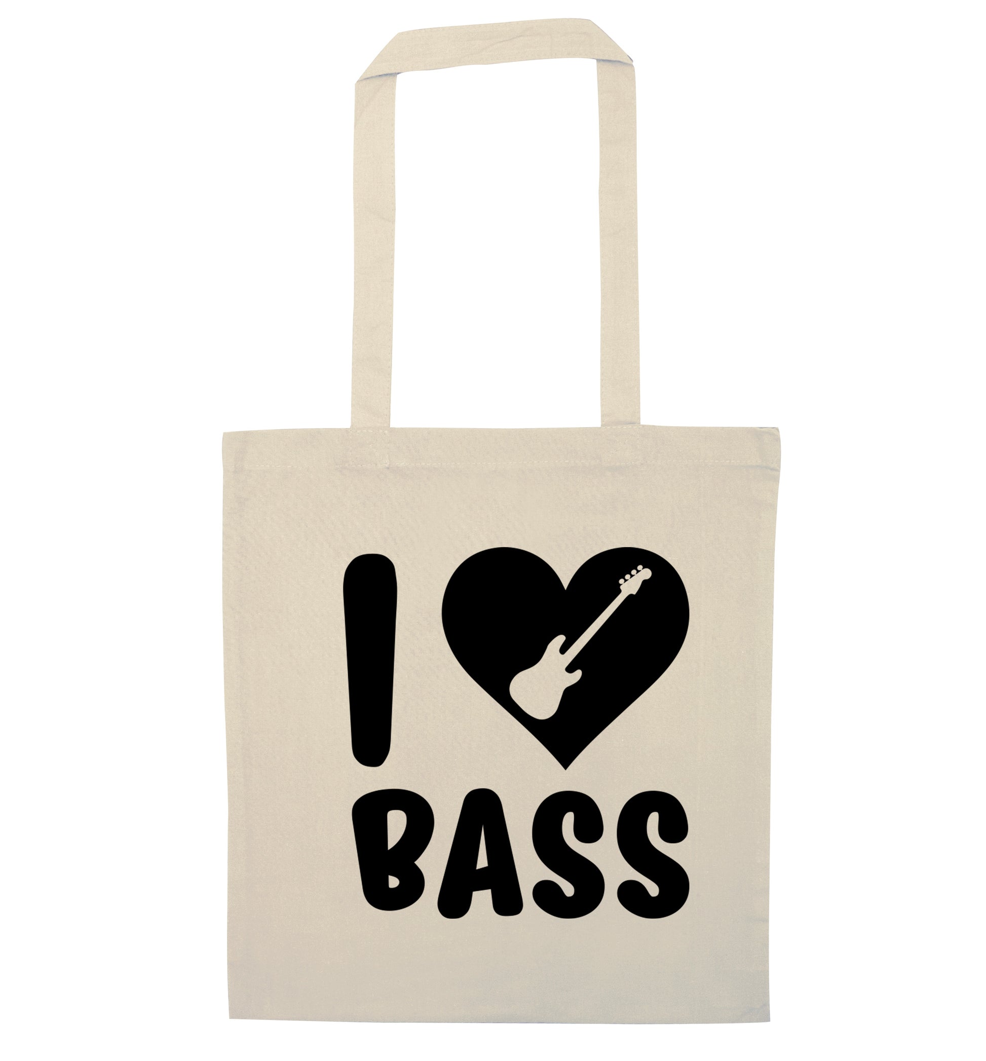 I love bass natural tote bag