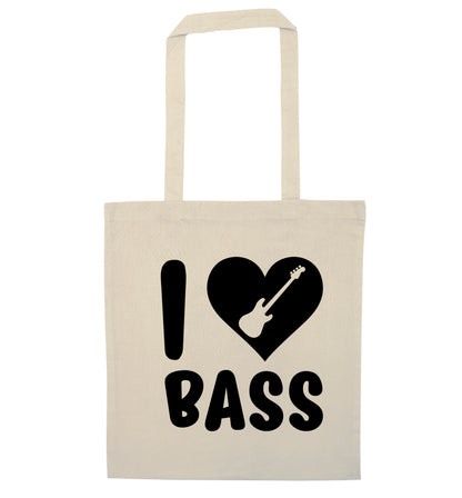 I love bass natural tote bag