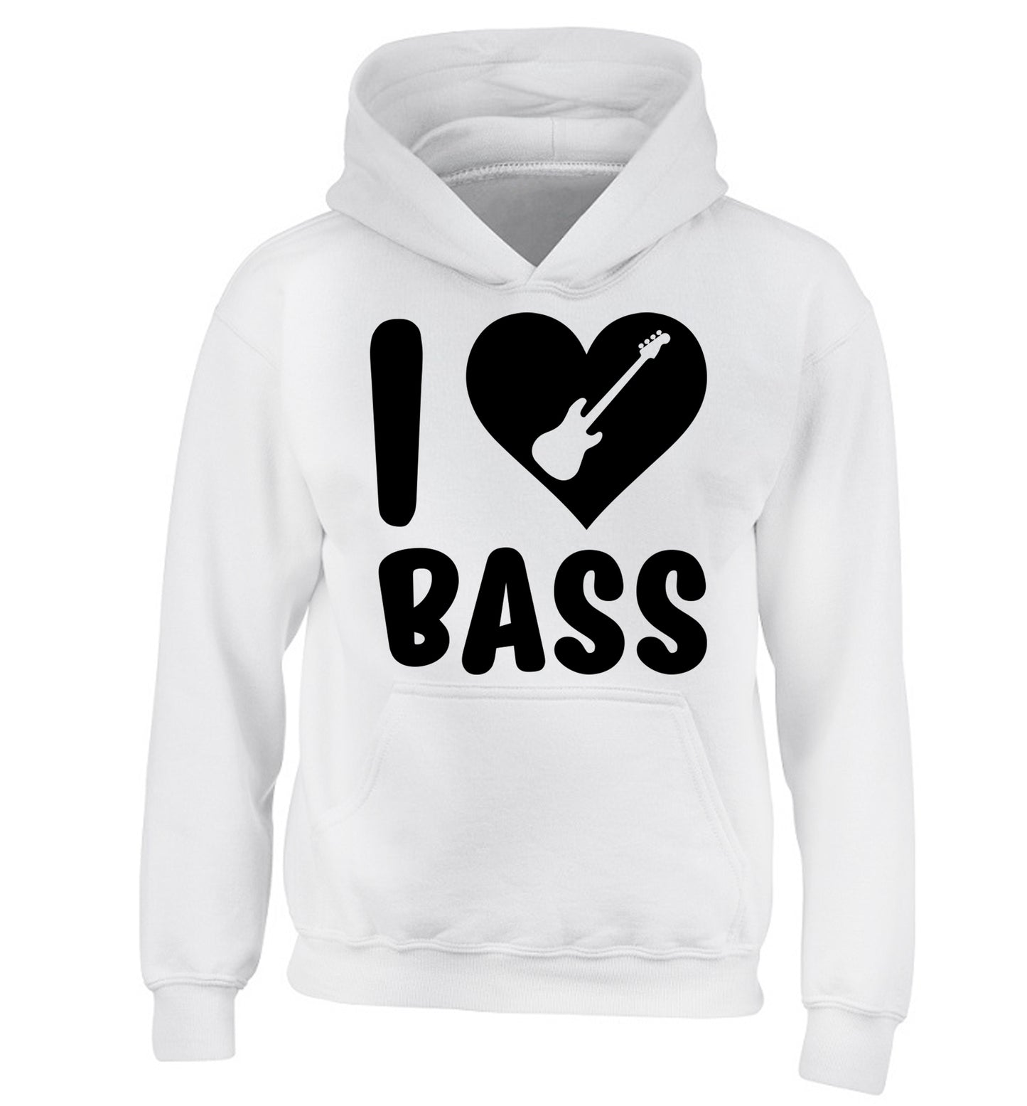 I love bass children's white hoodie 12-14 Years