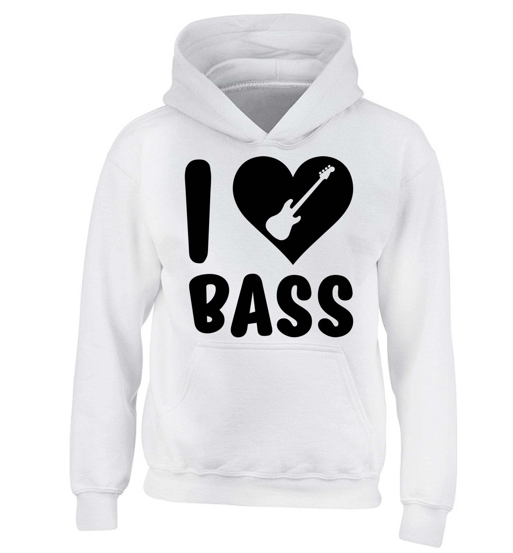 I love bass children's white hoodie 12-14 Years