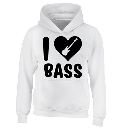 I love bass children's white hoodie 12-14 Years