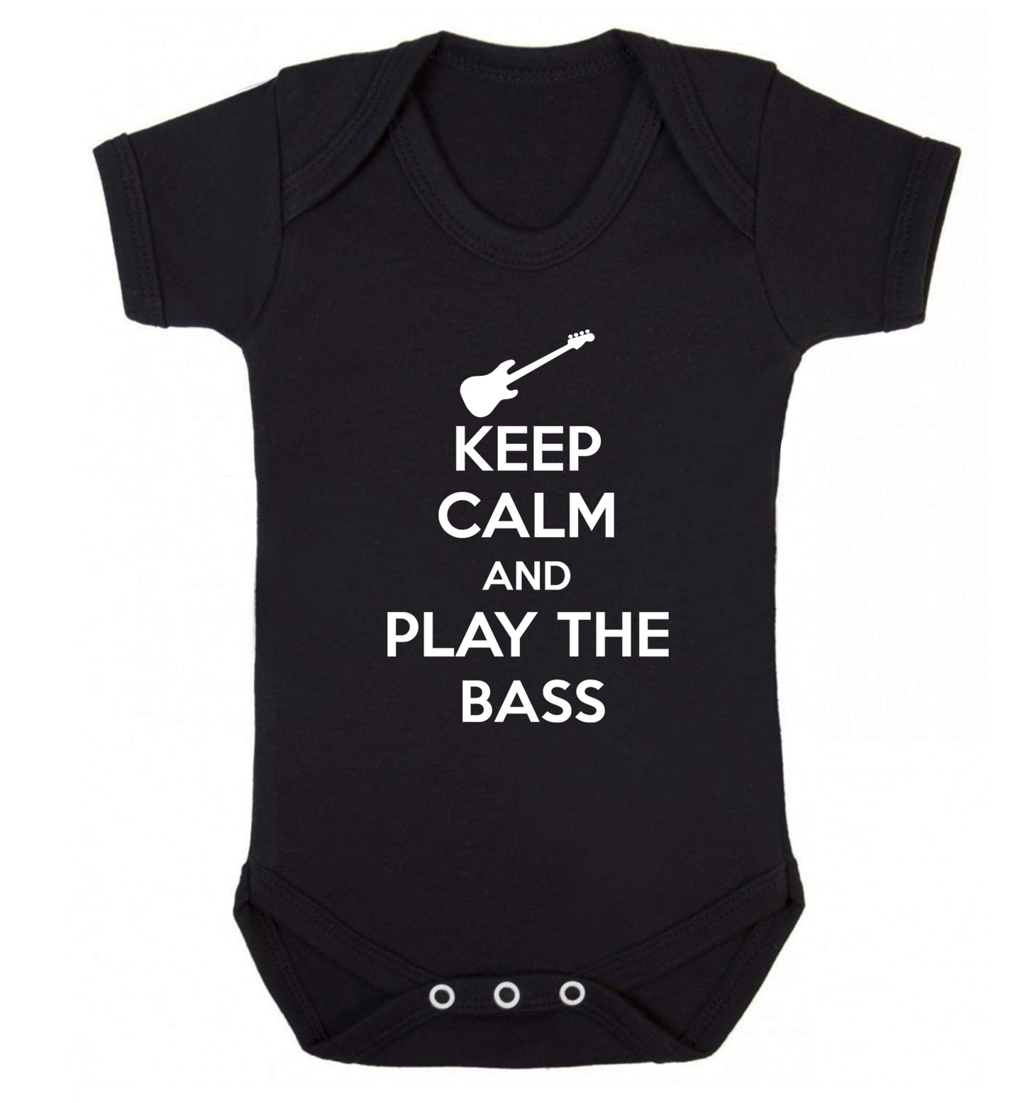 Keep calm and play the bass Baby Vest black 18-24 months