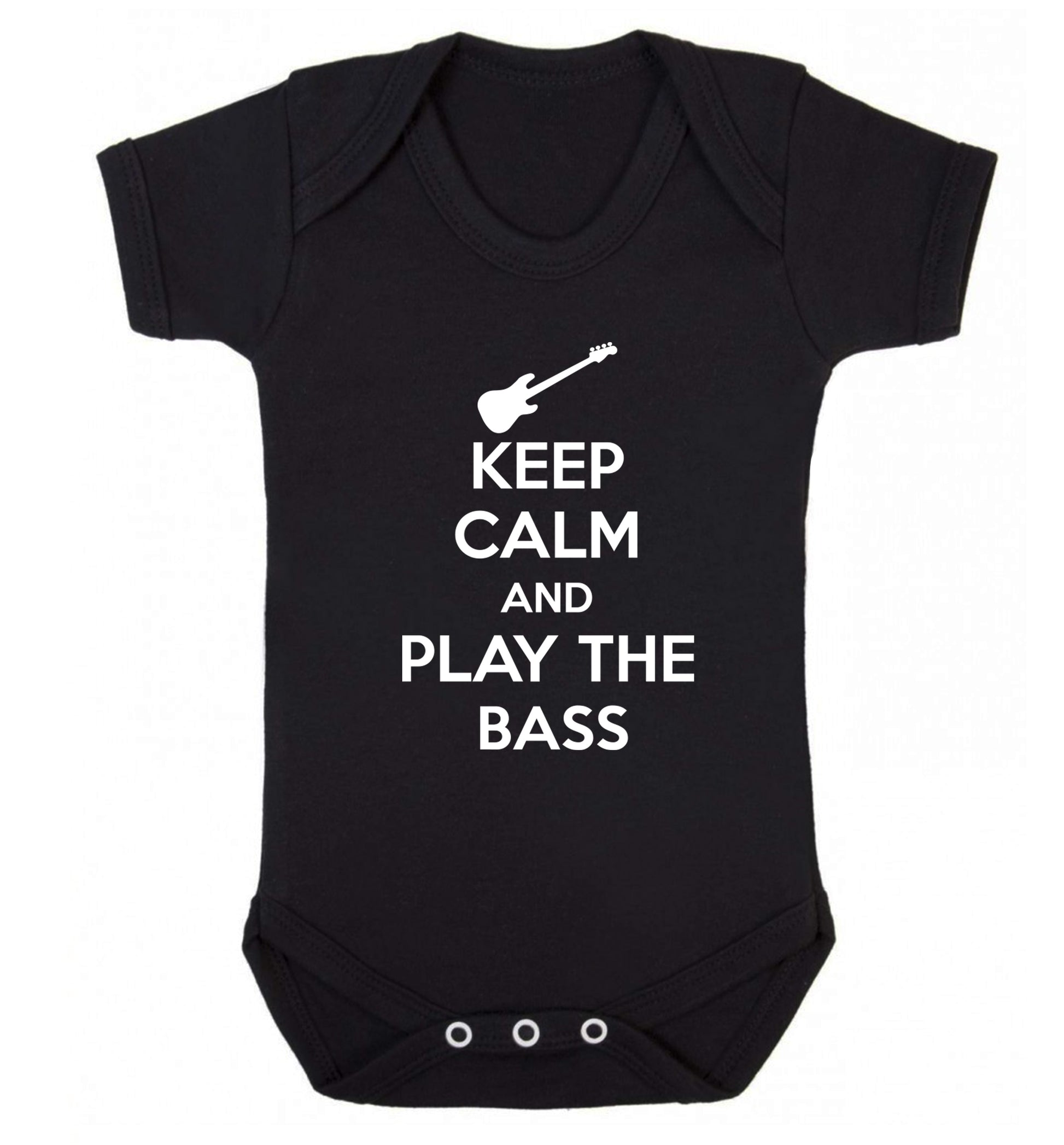 Keep calm and play the bass Baby Vest black 18-24 months