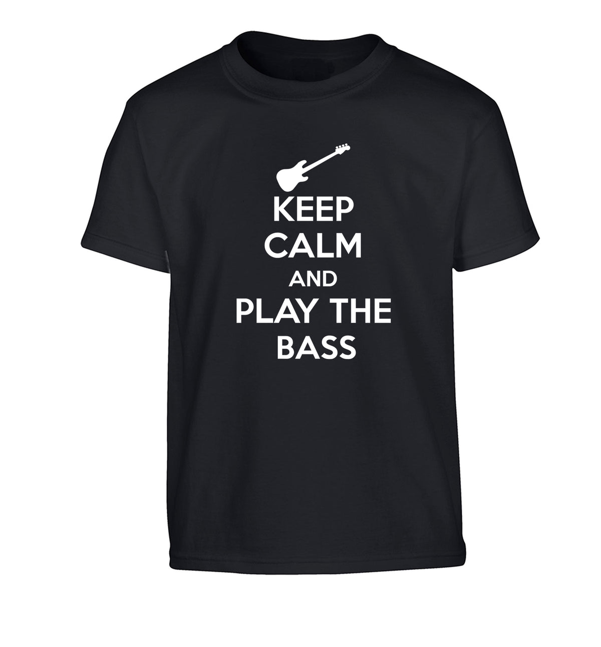 Keep calm and play the bass Children's black Tshirt 12-14 Years