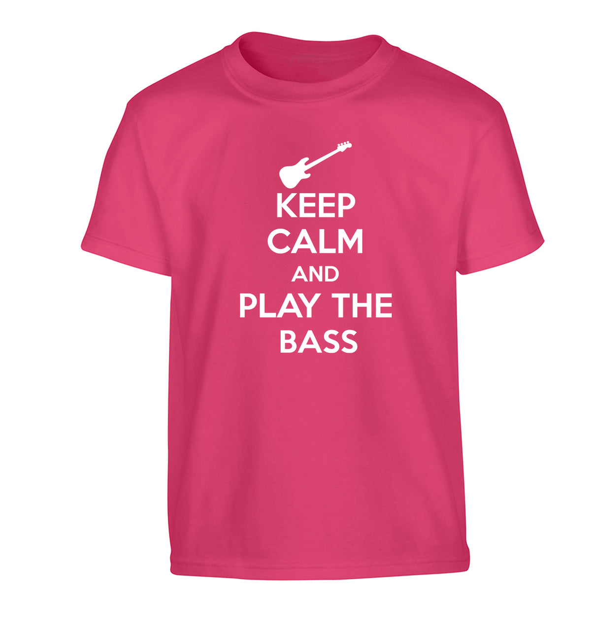 Keep calm and play the bass Children's pink Tshirt 12-14 Years