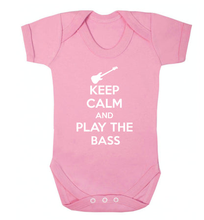 Keep calm and play the bass Baby Vest pale pink 18-24 months