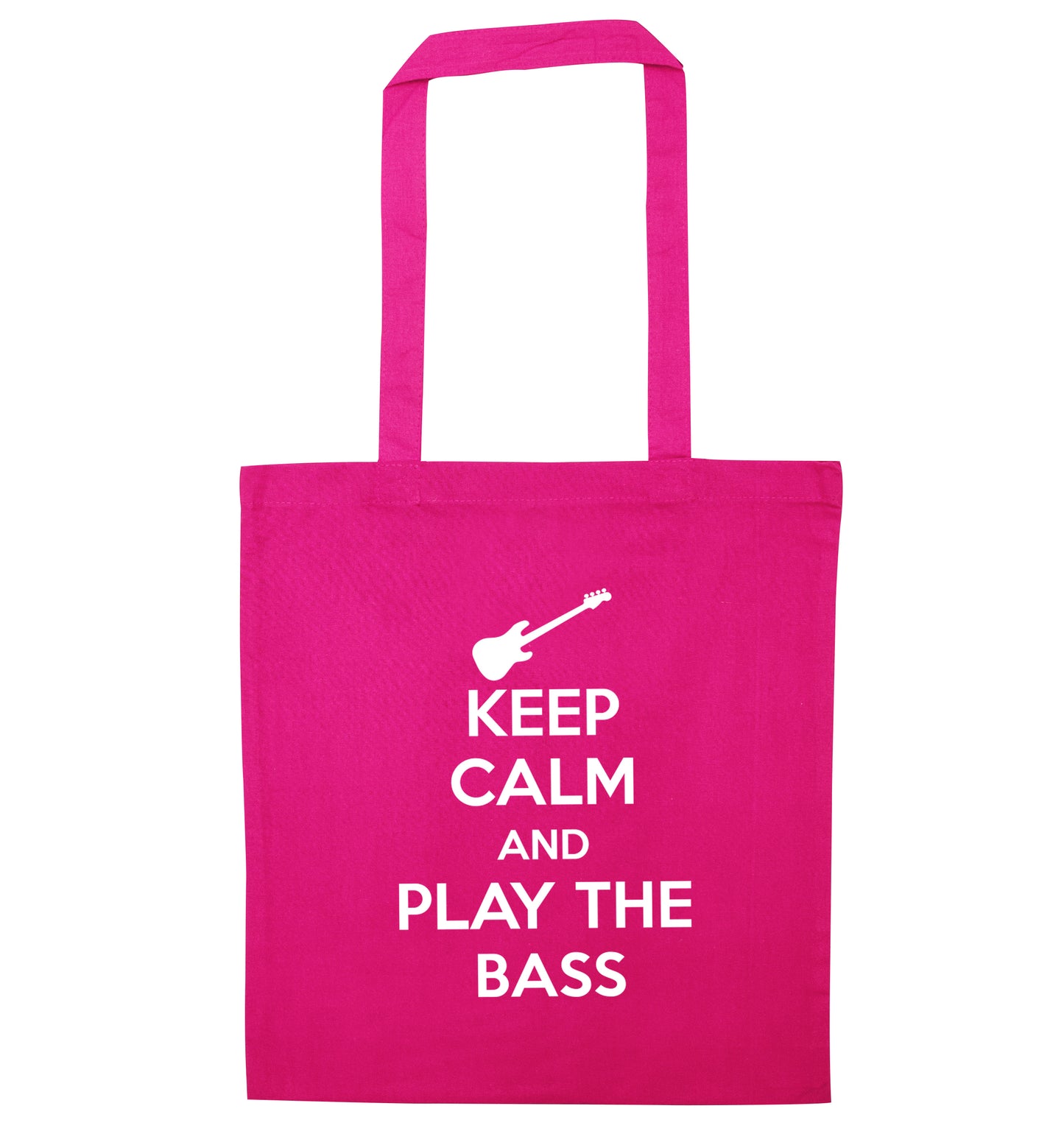 Keep calm and play the bass pink tote bag