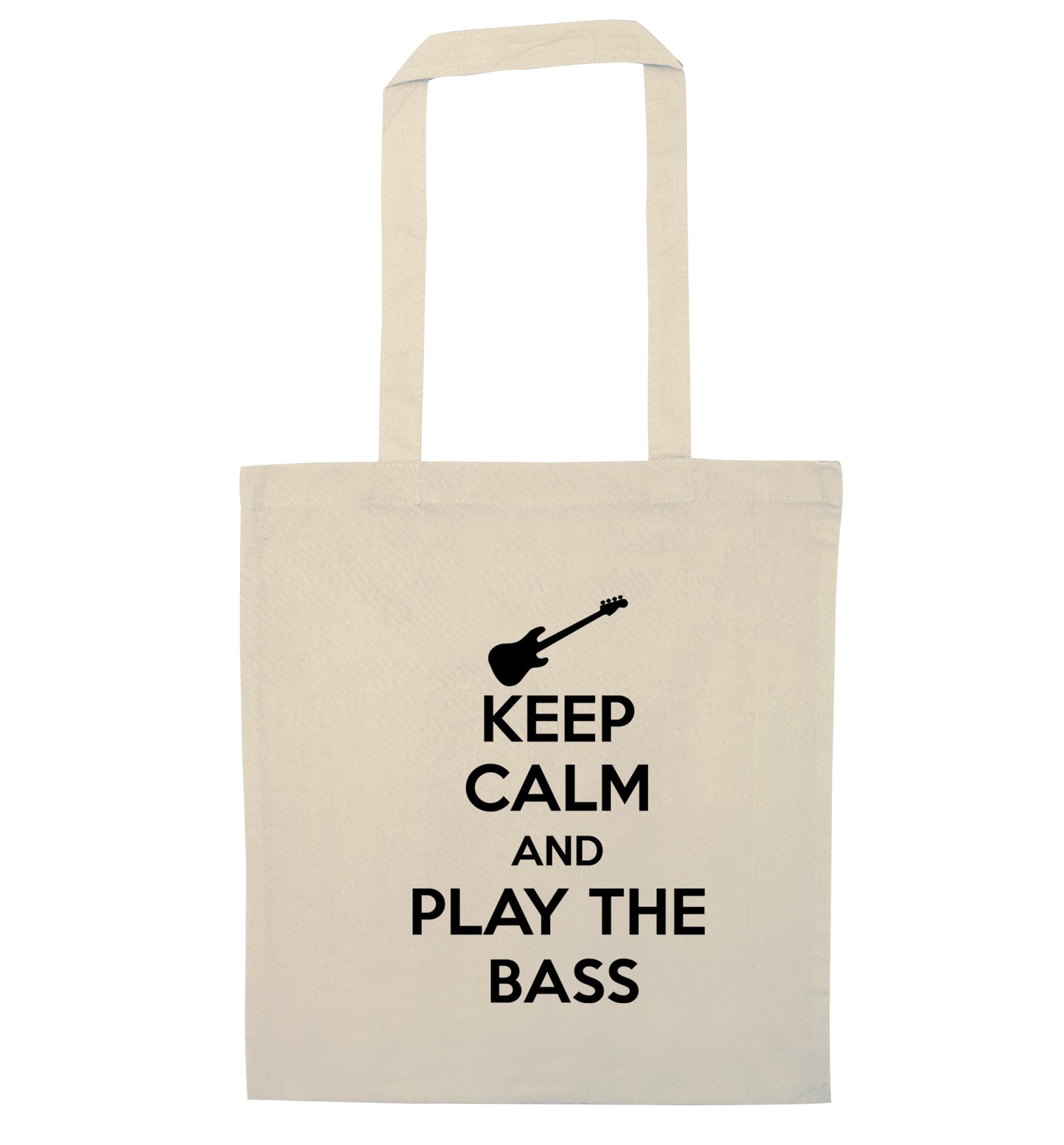 Keep calm and play the bass natural tote bag