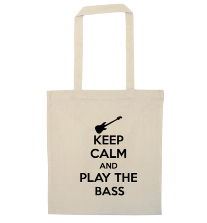 Keep calm and play the bass natural tote bag