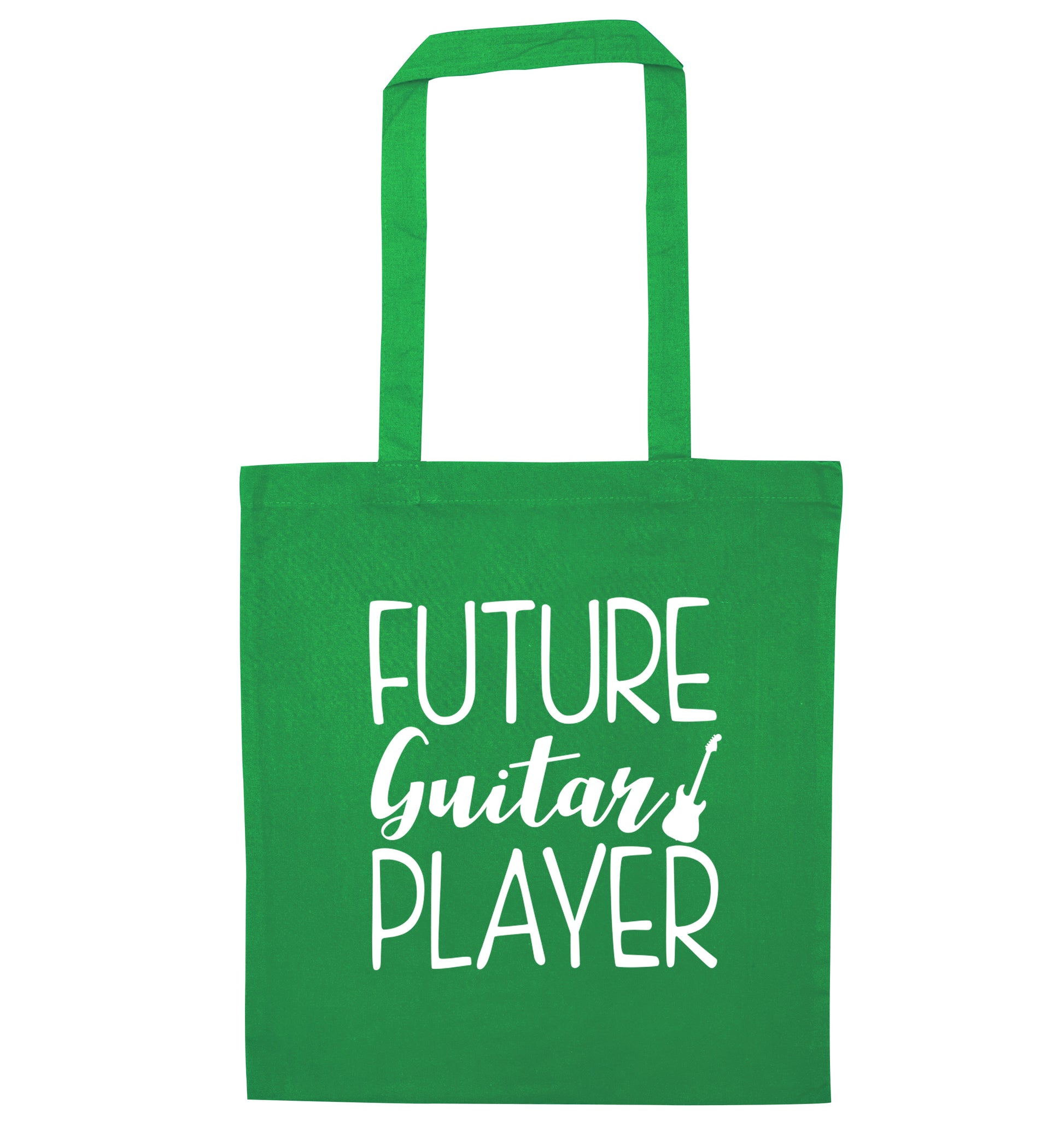 Future guitar player green tote bag