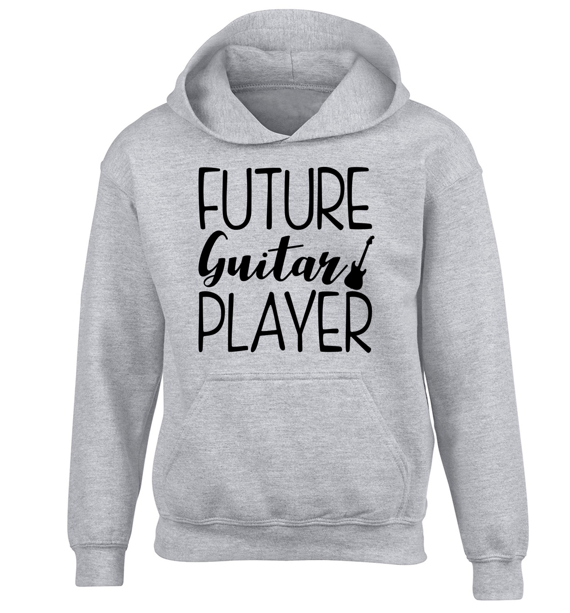 Future guitar player children's grey hoodie 12-14 Years
