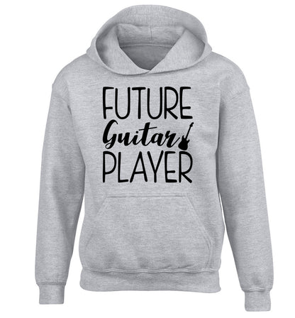 Future guitar player children's grey hoodie 12-14 Years