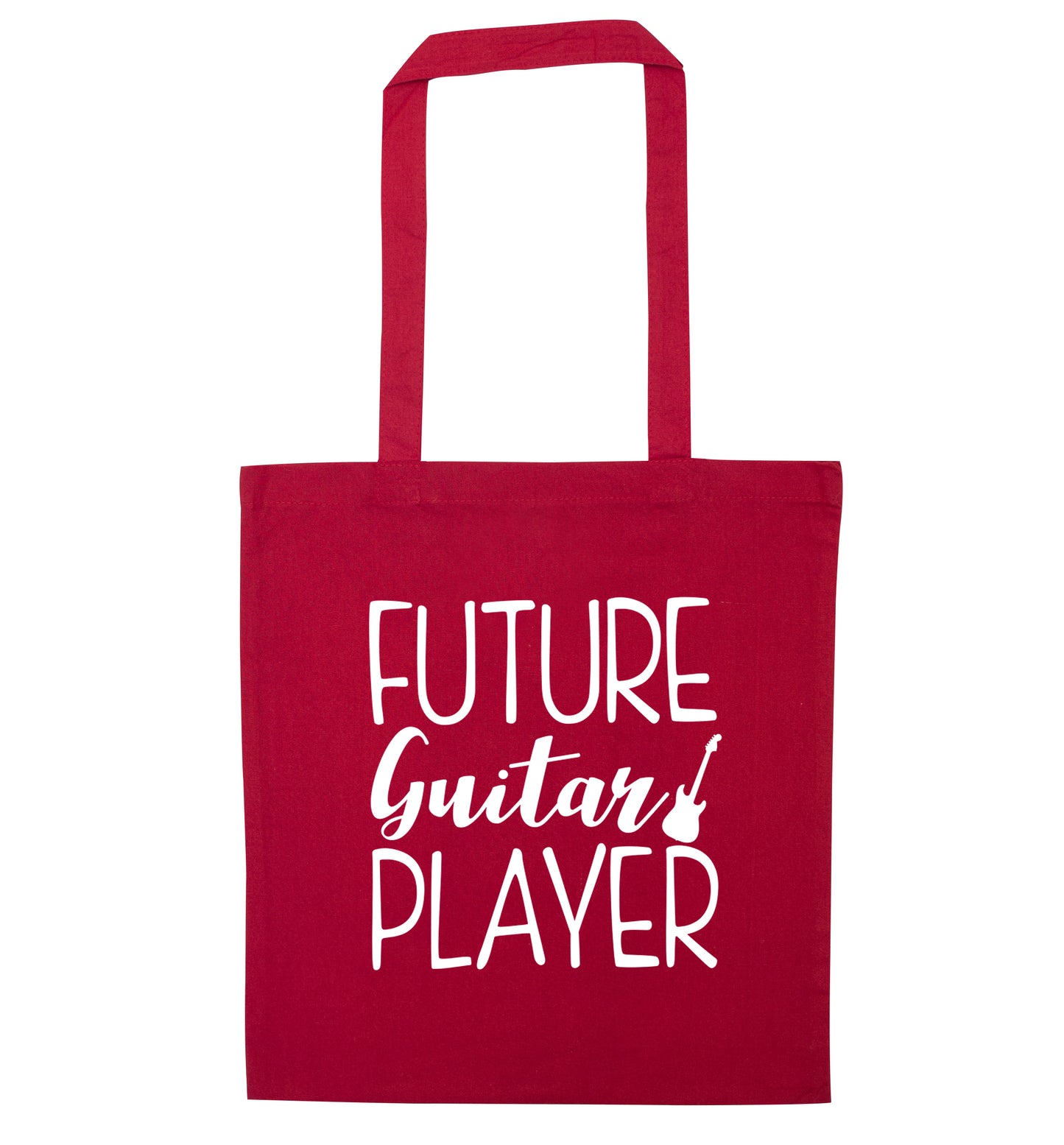 Future guitar player red tote bag