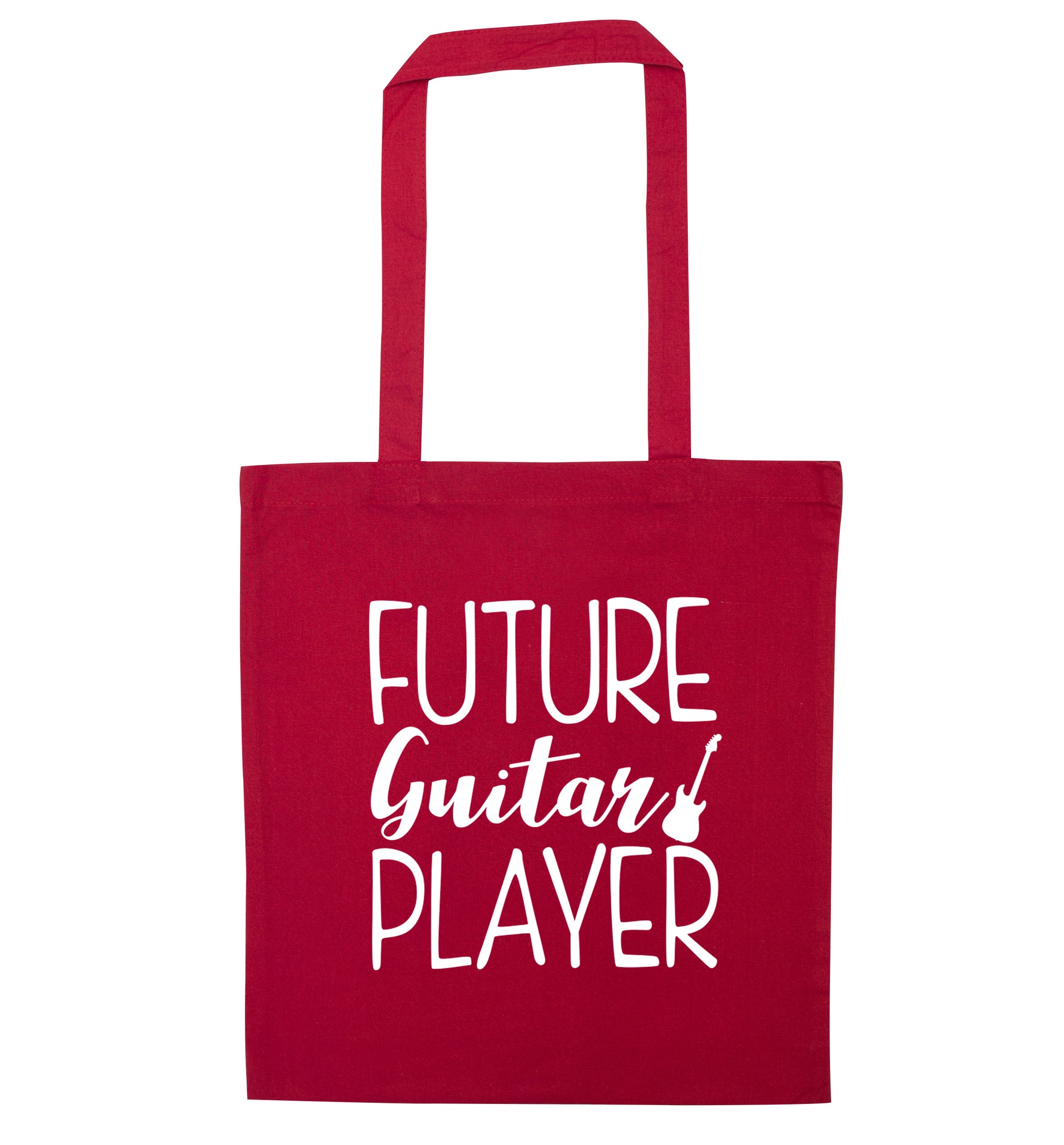 Future guitar player red tote bag