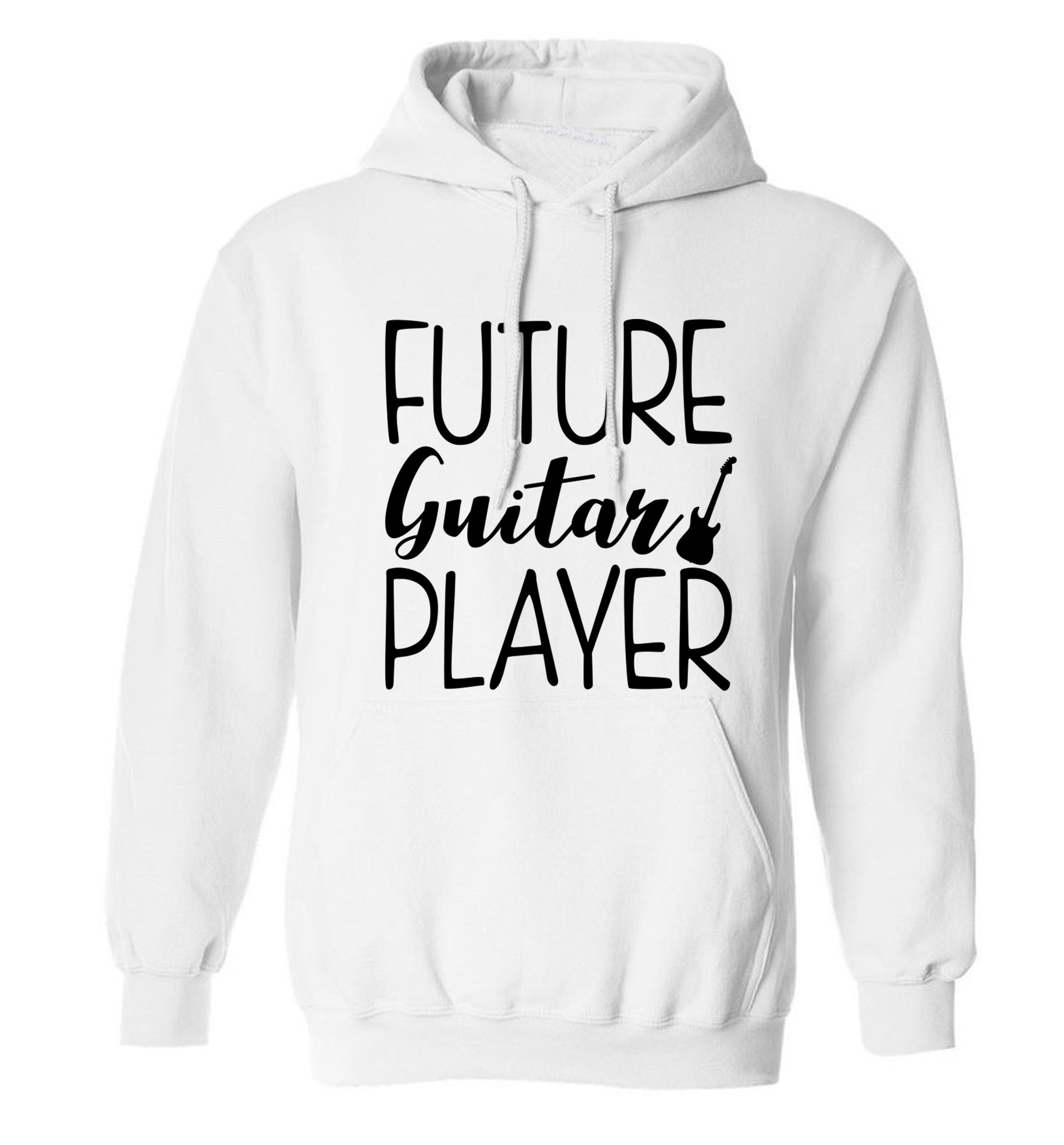 Future guitar player adults unisex white hoodie 2XL