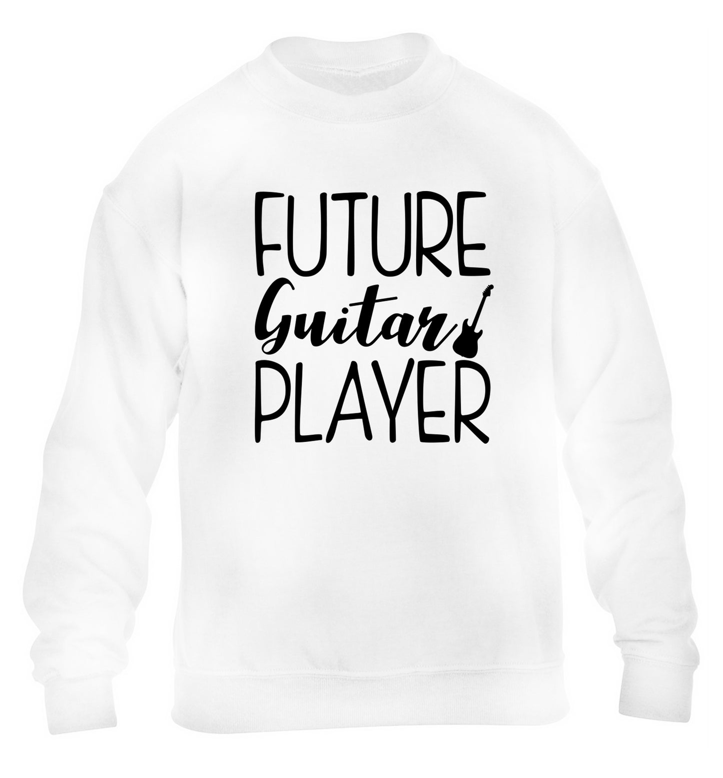 Future guitar player children's white sweater 12-14 Years