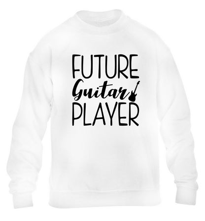 Future guitar player children's white sweater 12-14 Years