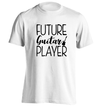 Future guitar player adults unisex white Tshirt 2XL