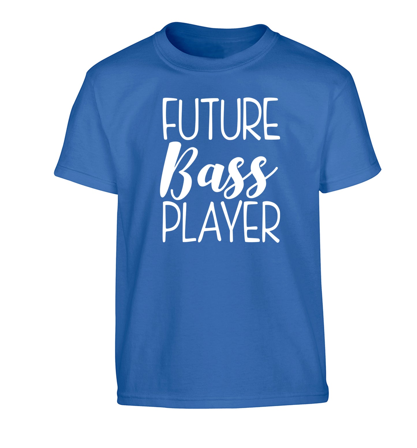 Future bass player Children's blue Tshirt 12-14 Years