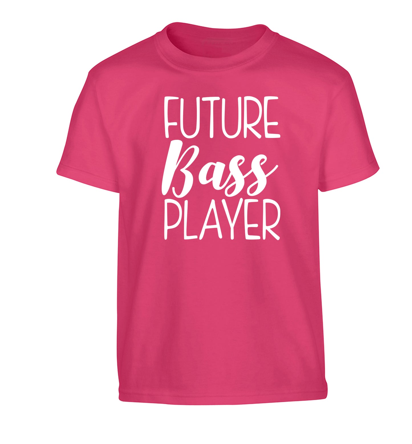 Future bass player Children's pink Tshirt 12-14 Years