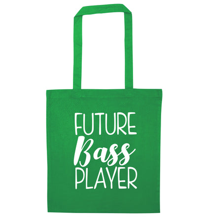 Future bass player green tote bag
