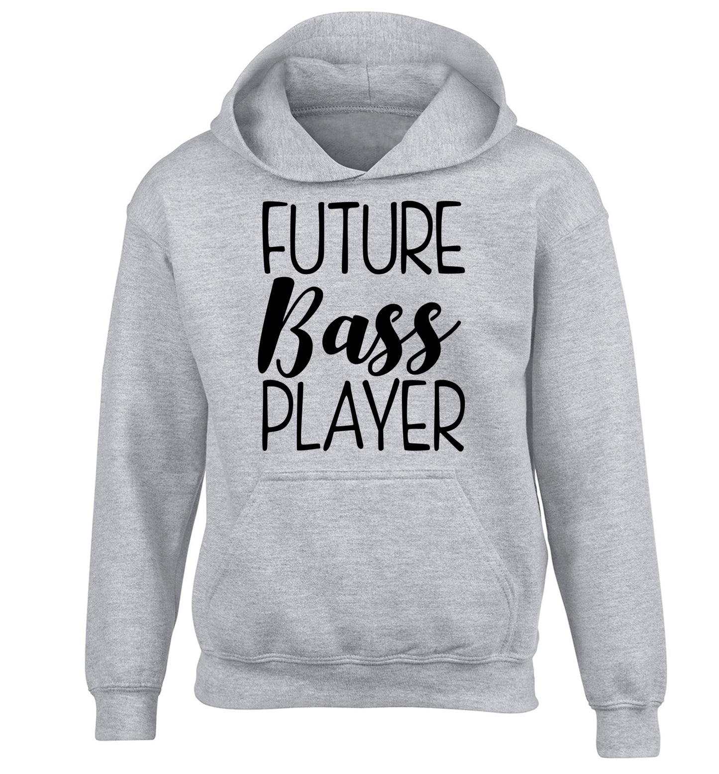 Future bass player children's grey hoodie 12-14 Years