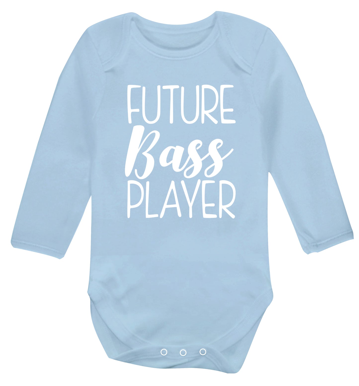Future bass player Baby Vest long sleeved pale blue 6-12 months
