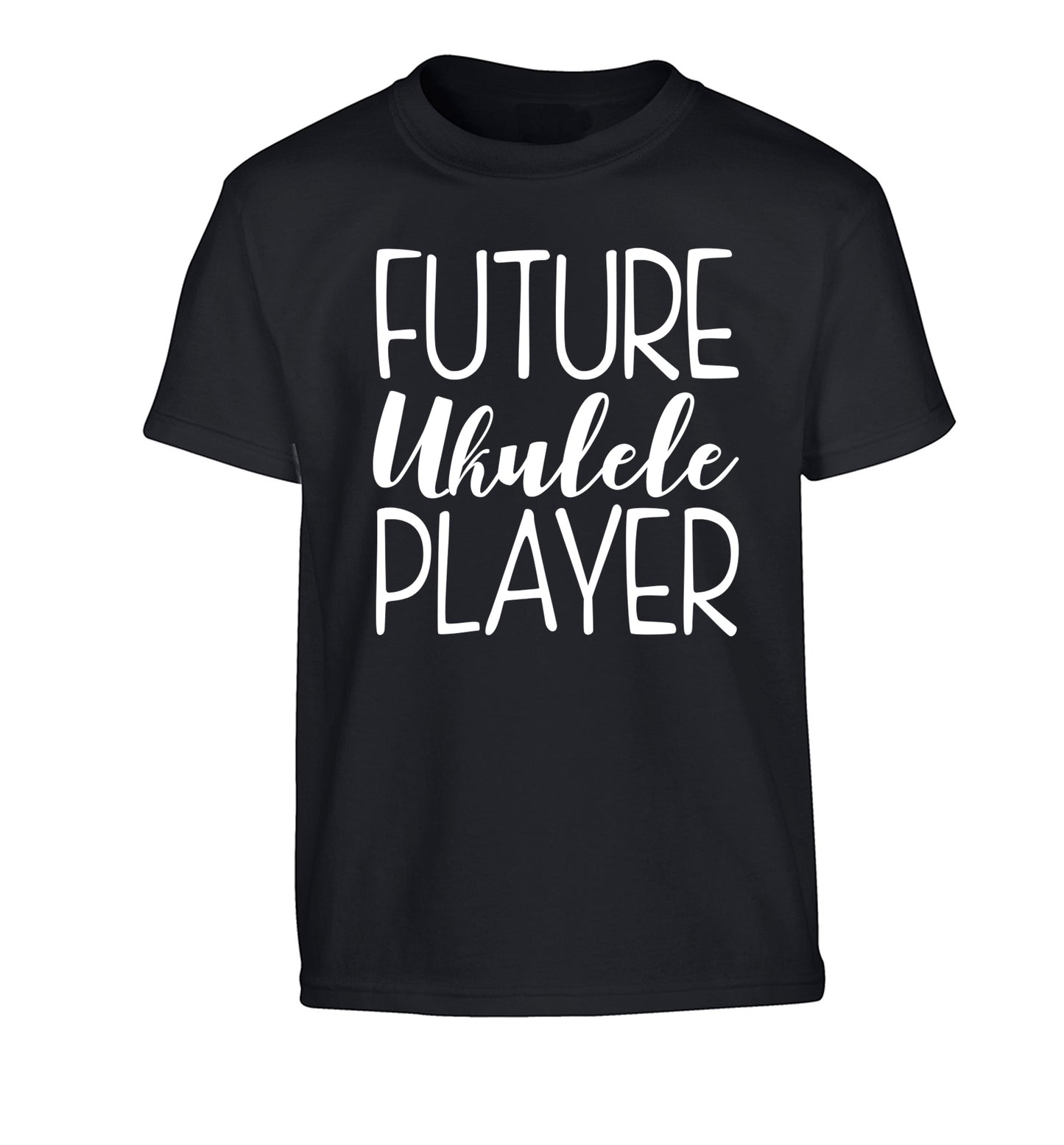 Future ukulele player Children's black Tshirt 12-14 Years