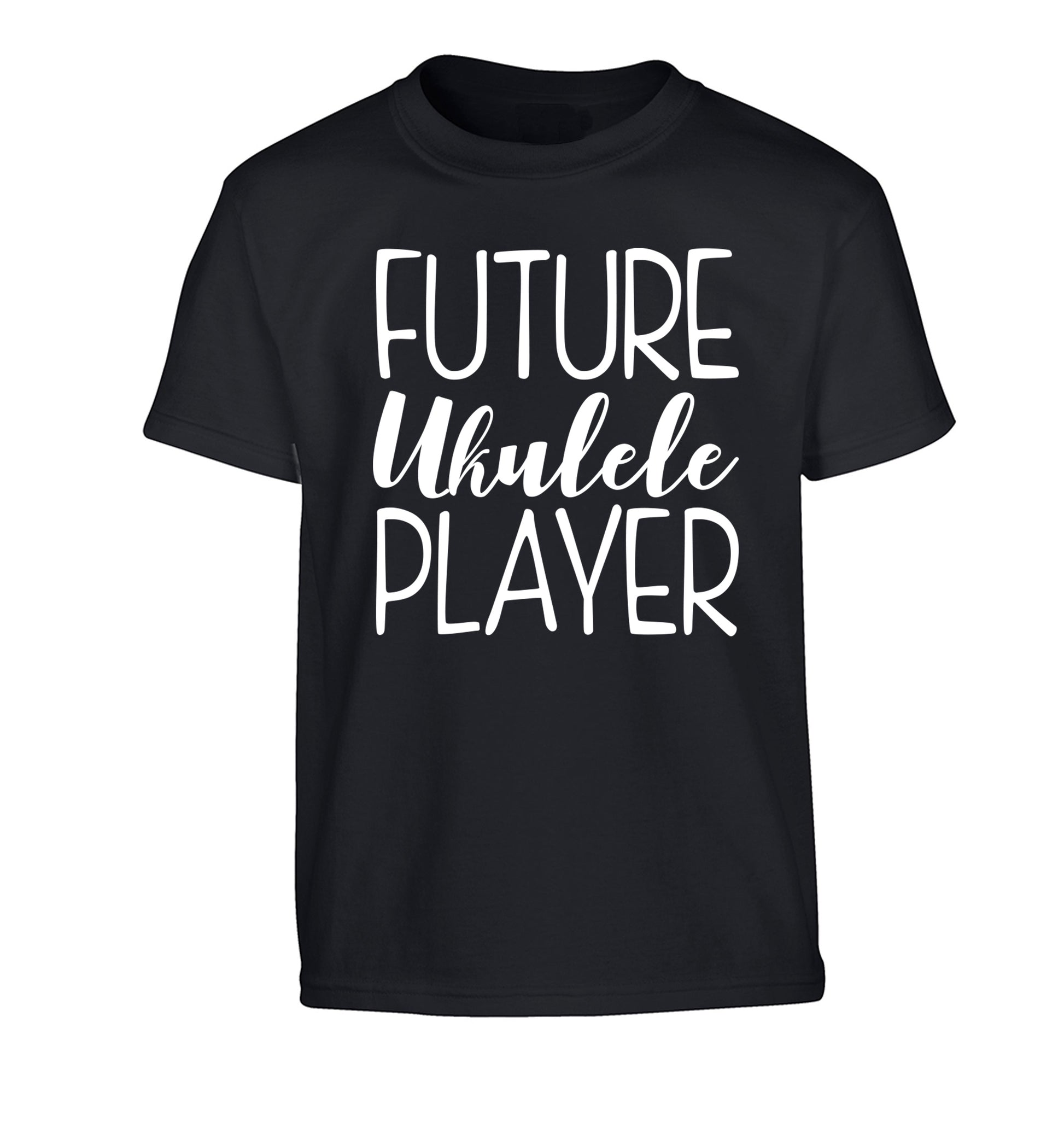 Future ukulele player Children's black Tshirt 12-14 Years