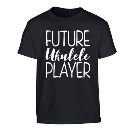 Future ukulele player Children's black Tshirt 12-14 Years