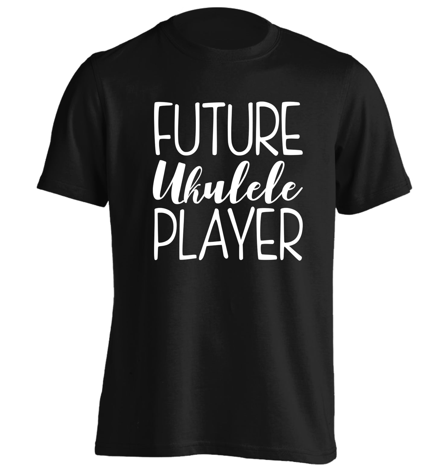 Future ukulele player adults unisex black Tshirt 2XL