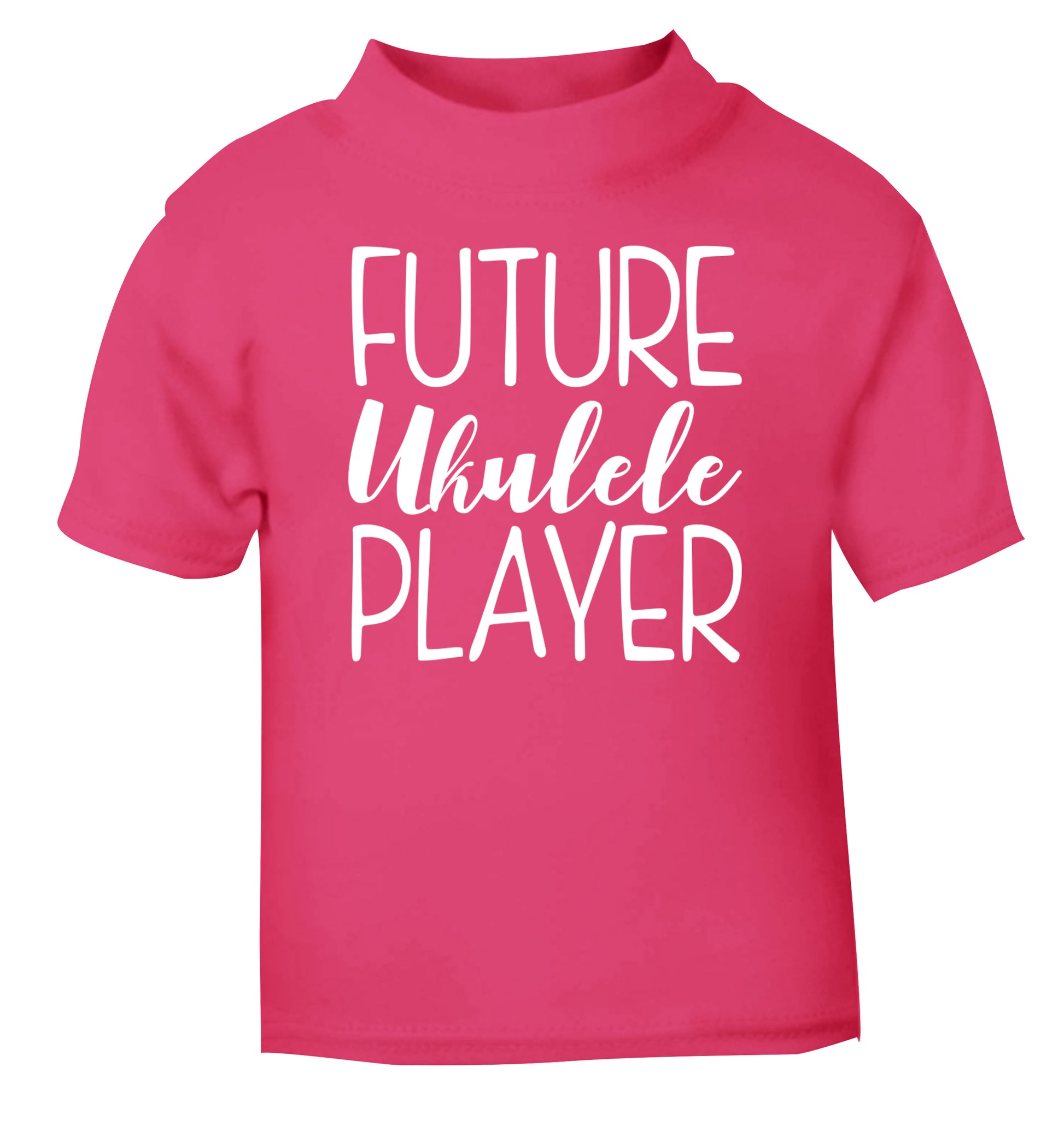 Future ukulele player pink Baby Toddler Tshirt 2 Years