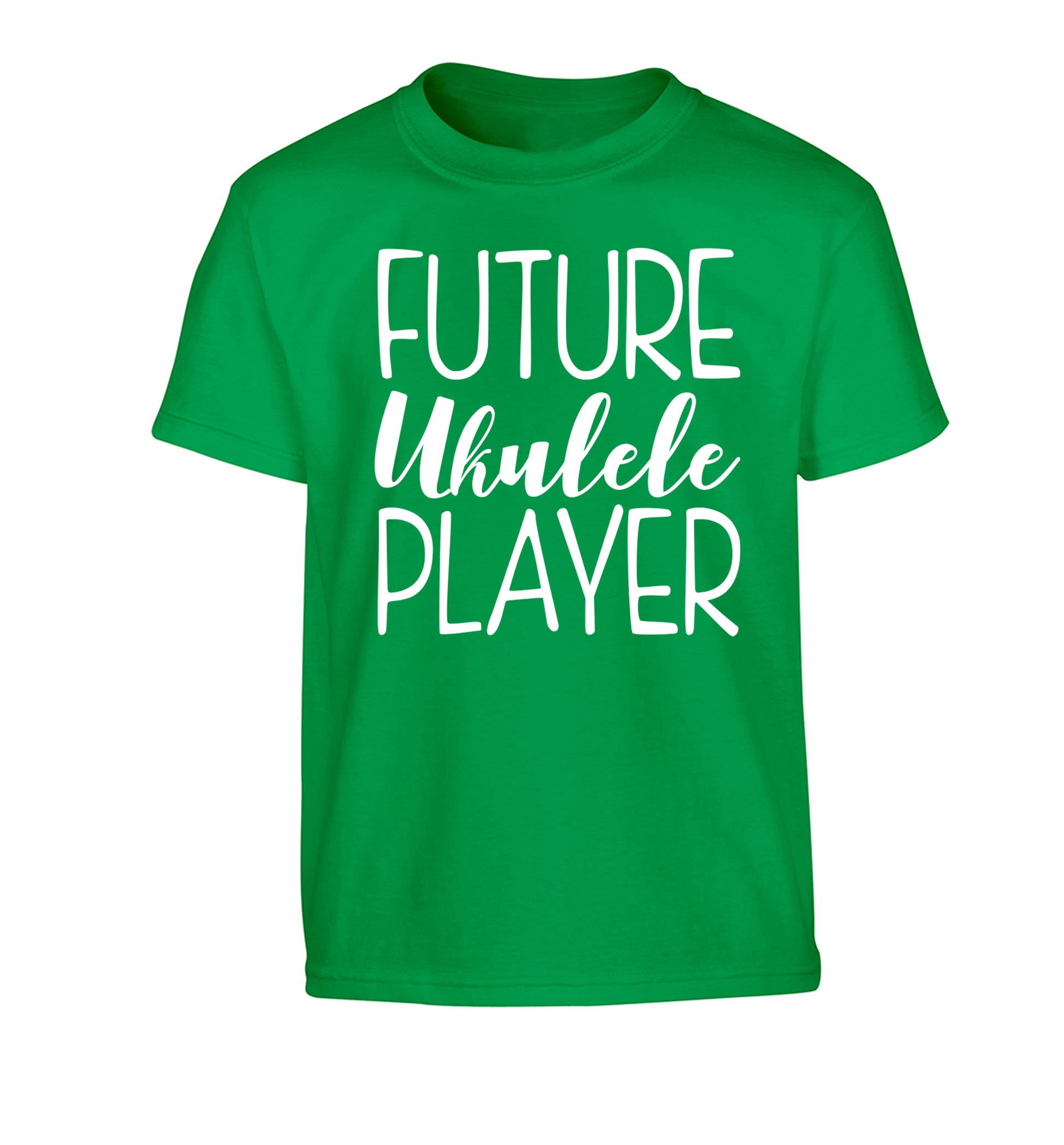 Future ukulele player Children's green Tshirt 12-14 Years
