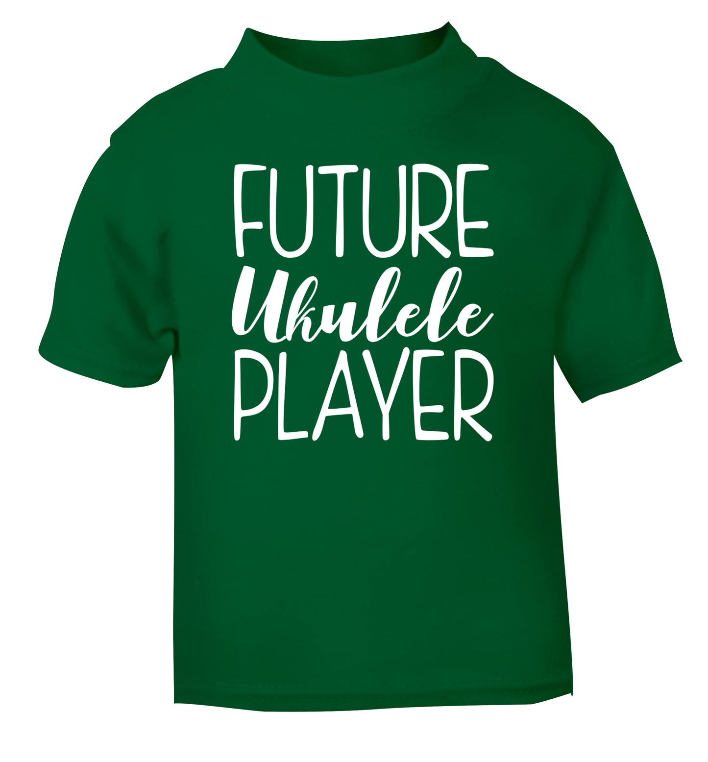 Future ukulele player green Baby Toddler Tshirt 2 Years