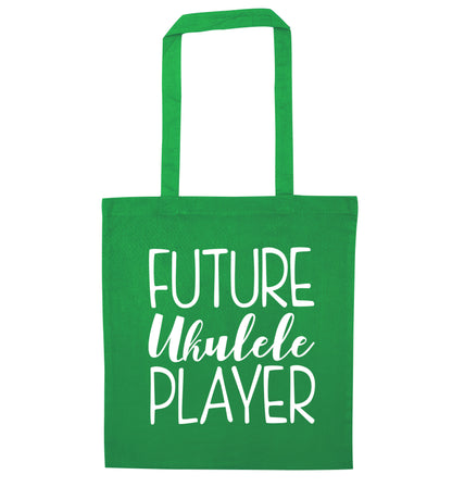 Future ukulele player green tote bag