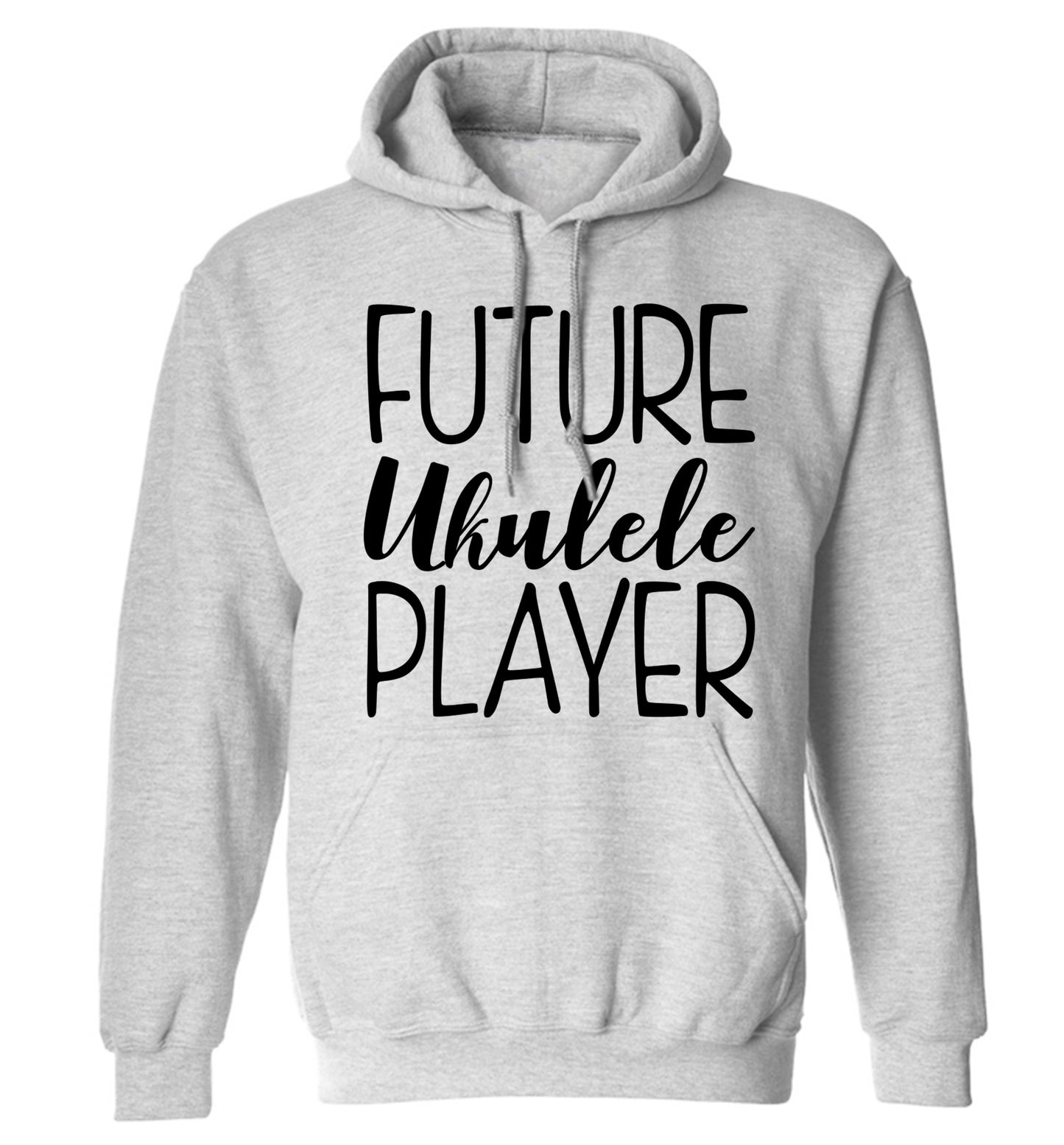 Future ukulele player adults unisex grey hoodie 2XL