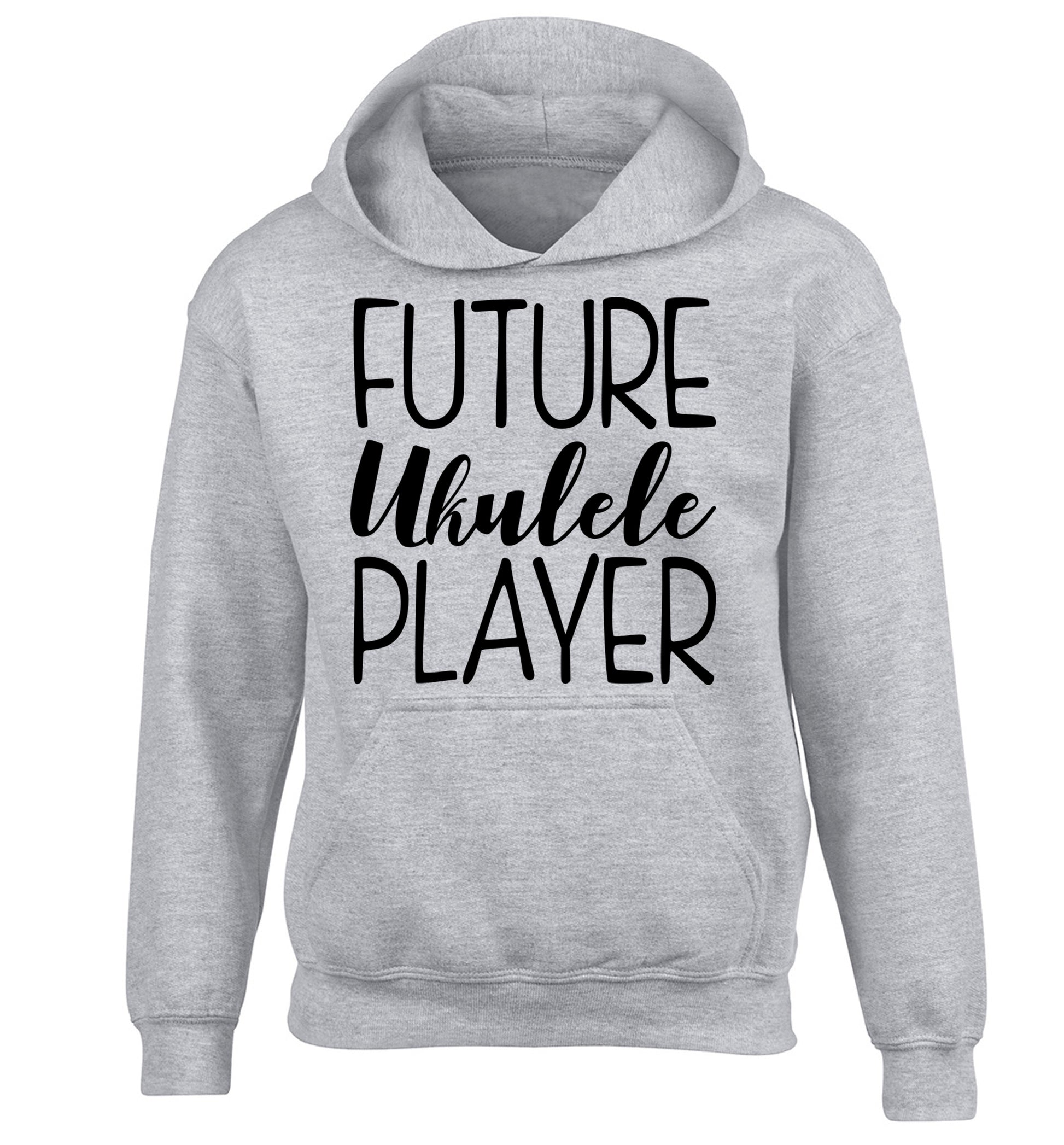 Future ukulele player children's grey hoodie 12-14 Years