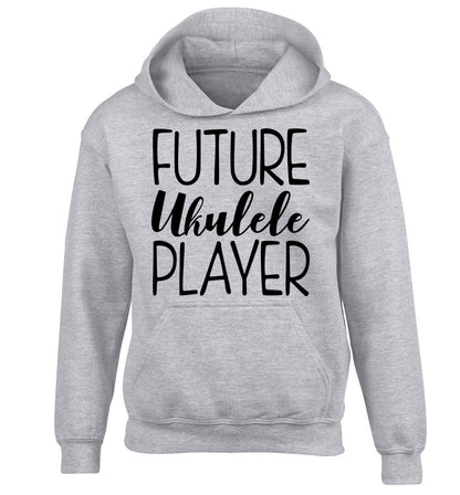 Future ukulele player children's grey hoodie 12-14 Years