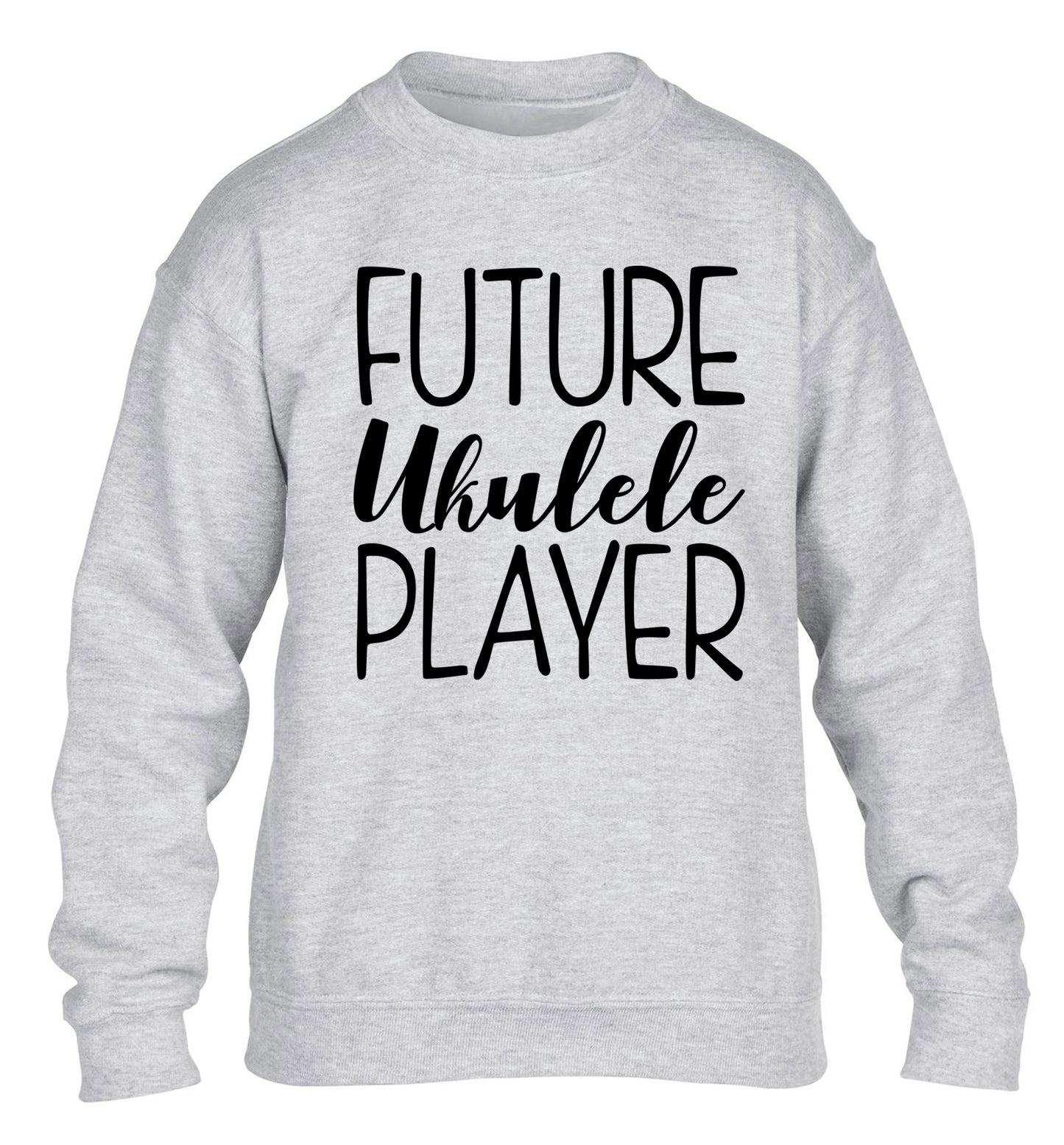 Future ukulele player children's grey sweater 12-14 Years