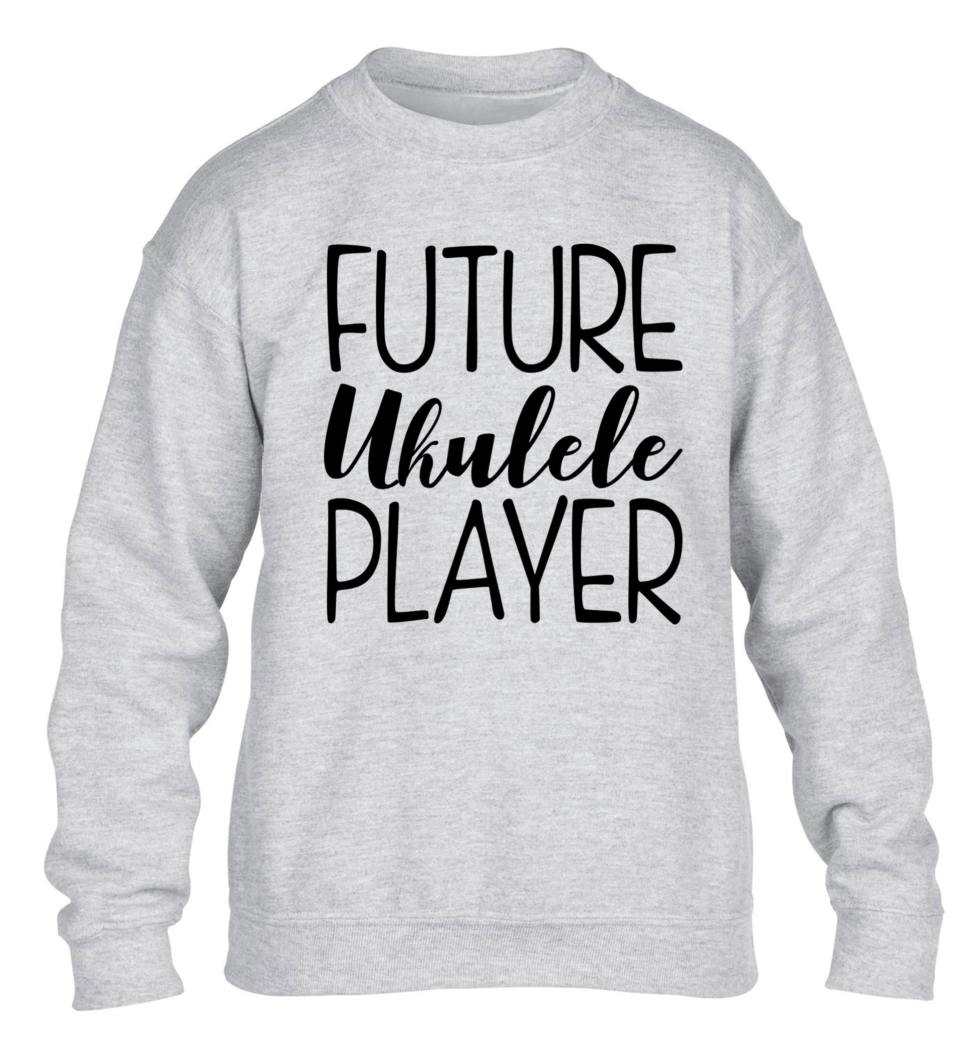 Future ukulele player children's grey sweater 12-14 Years