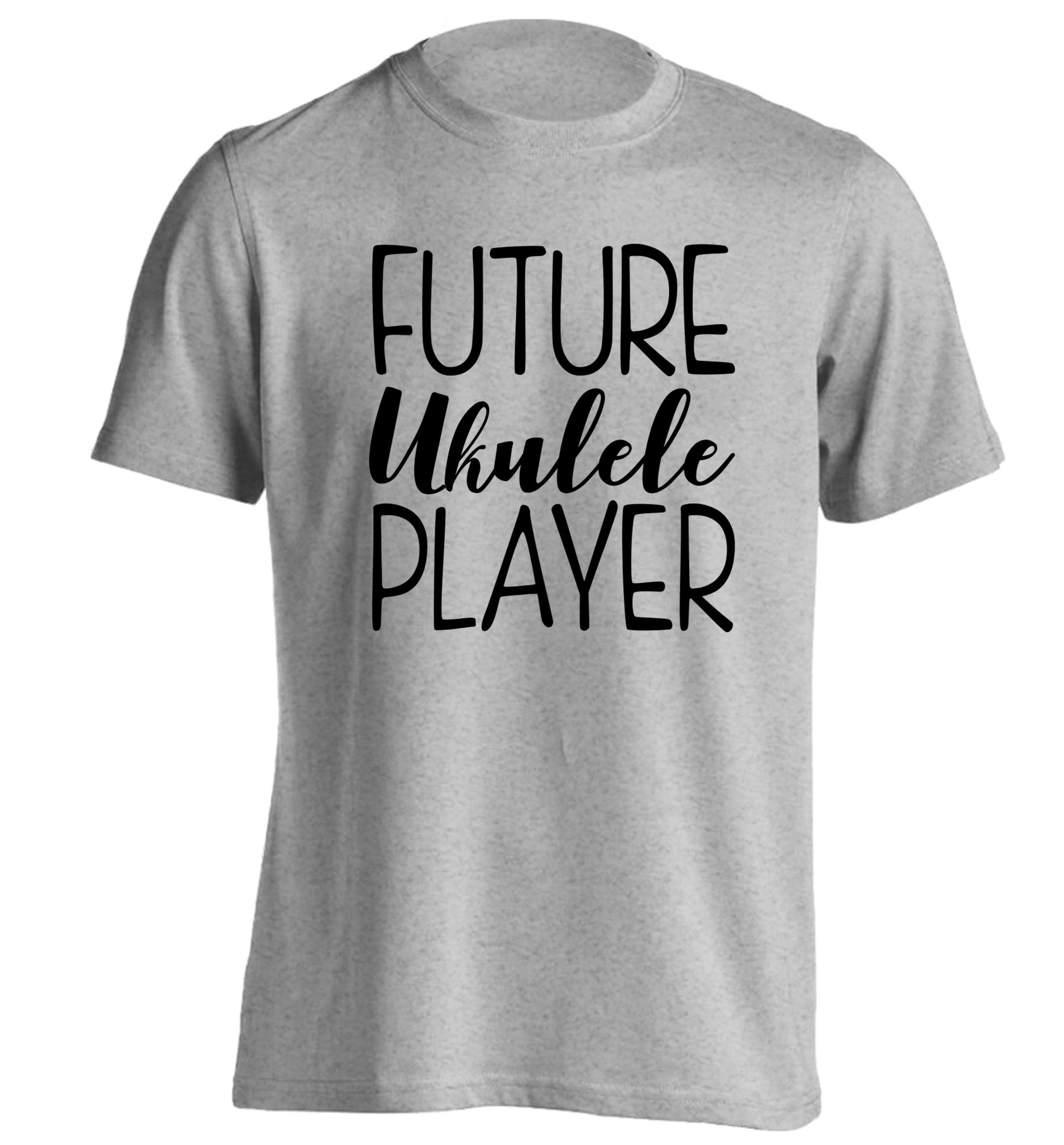 Future ukulele player adults unisex grey Tshirt 2XL