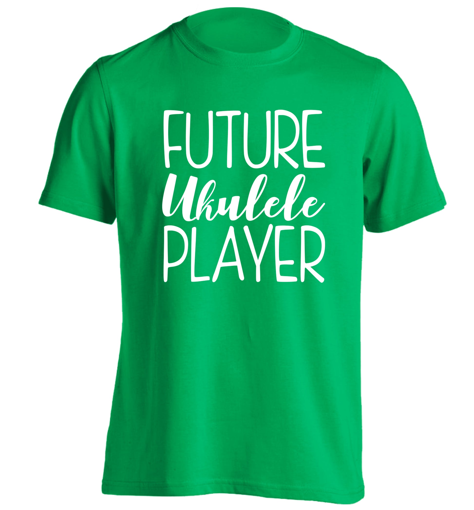 Future ukulele player adults unisex green Tshirt 2XL