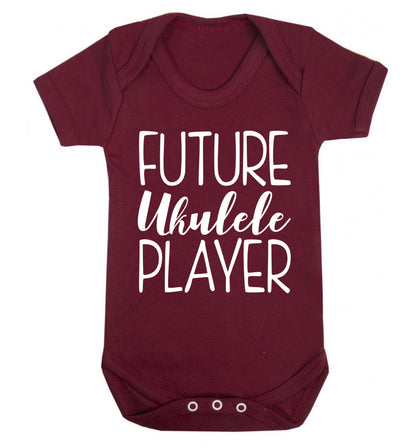 Future ukulele player Baby Vest maroon 18-24 months