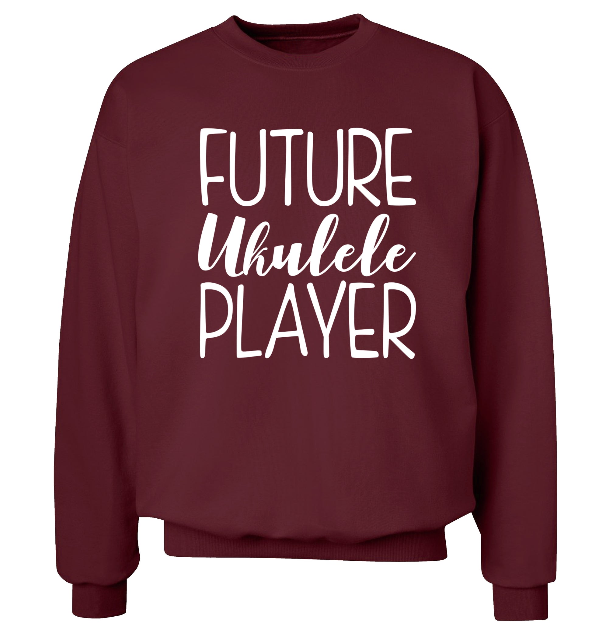 Future ukulele player Adult's unisex maroon Sweater 2XL