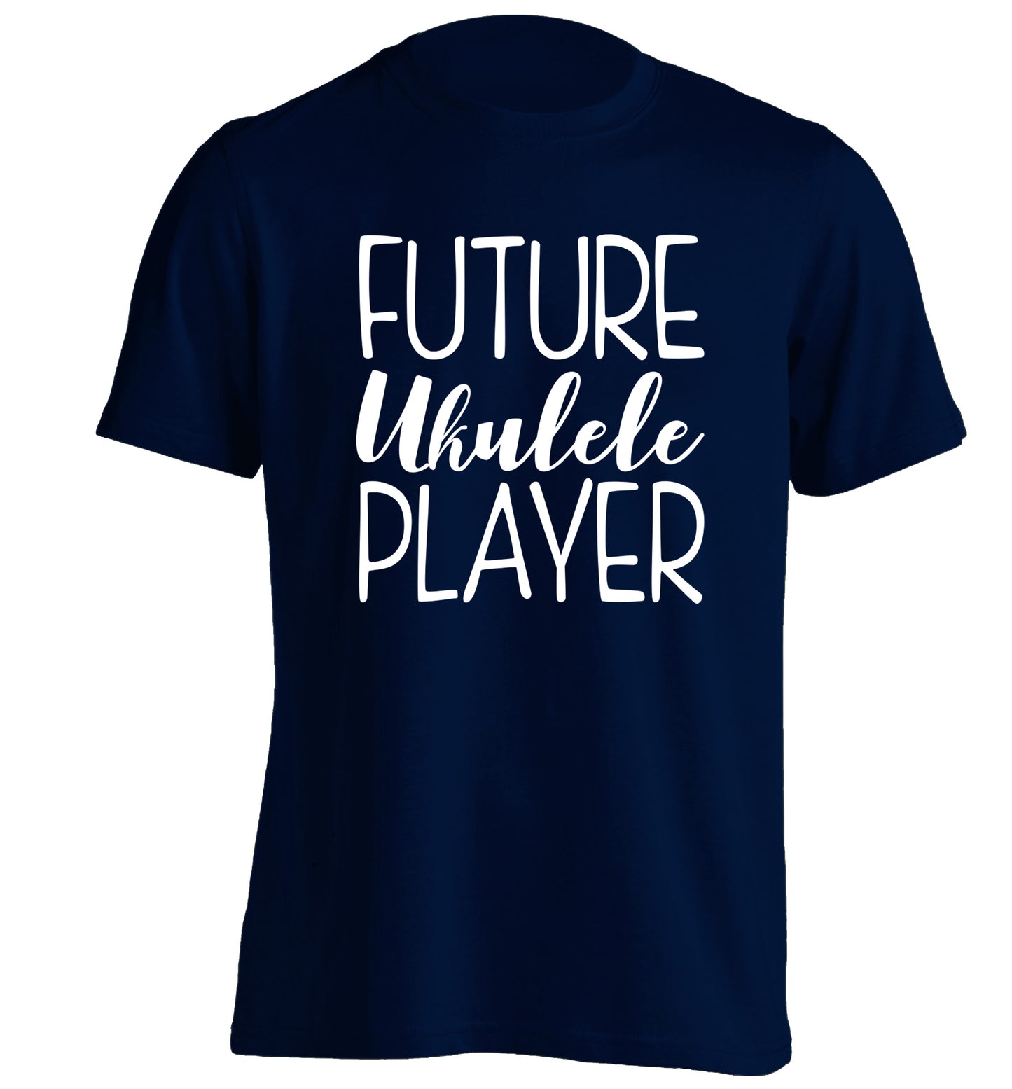 Future ukulele player adults unisex navy Tshirt 2XL
