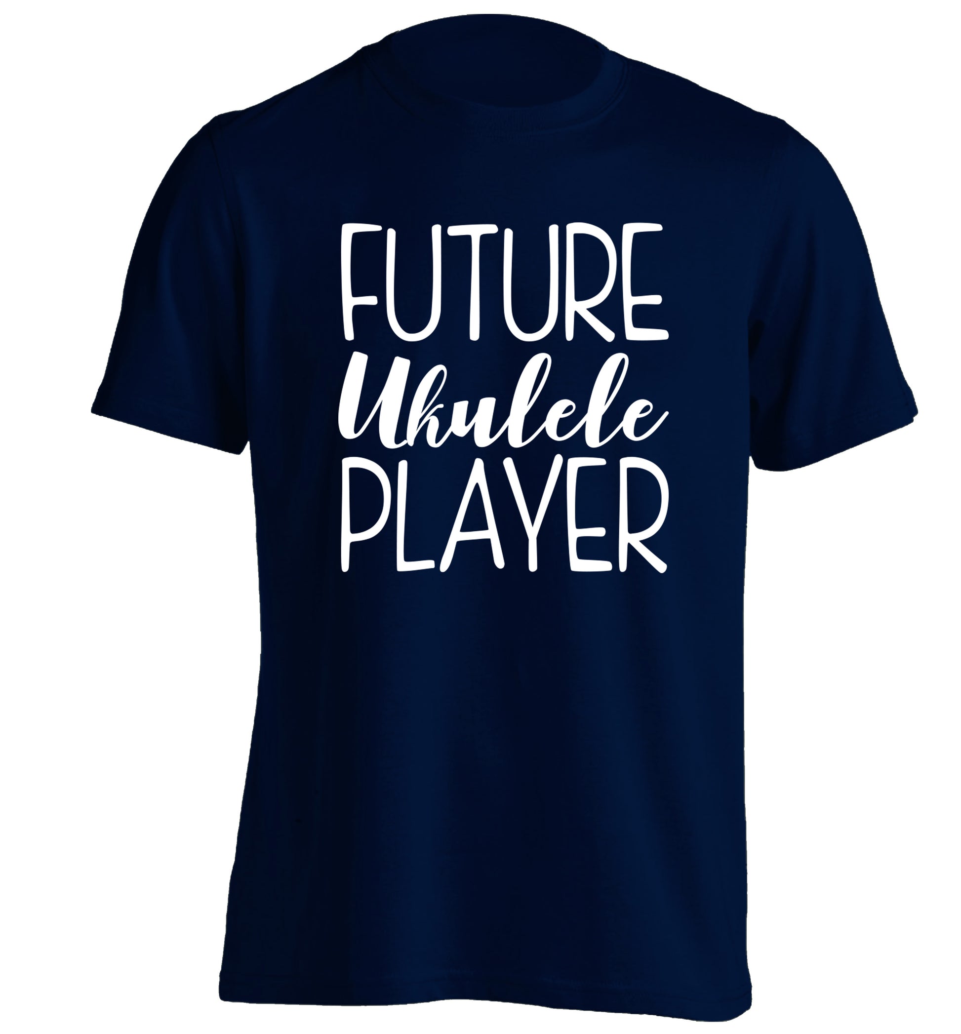 Future ukulele player adults unisex navy Tshirt 2XL