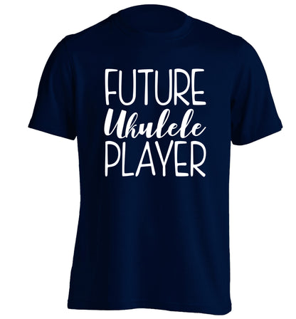 Future ukulele player adults unisex navy Tshirt 2XL
