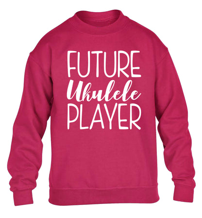 Future ukulele player children's pink sweater 12-14 Years